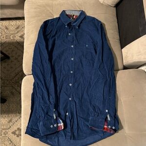Men's Blue Button-Up Shirt